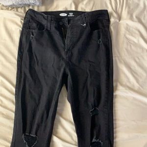 Black high rise Rockstar skinny jeans